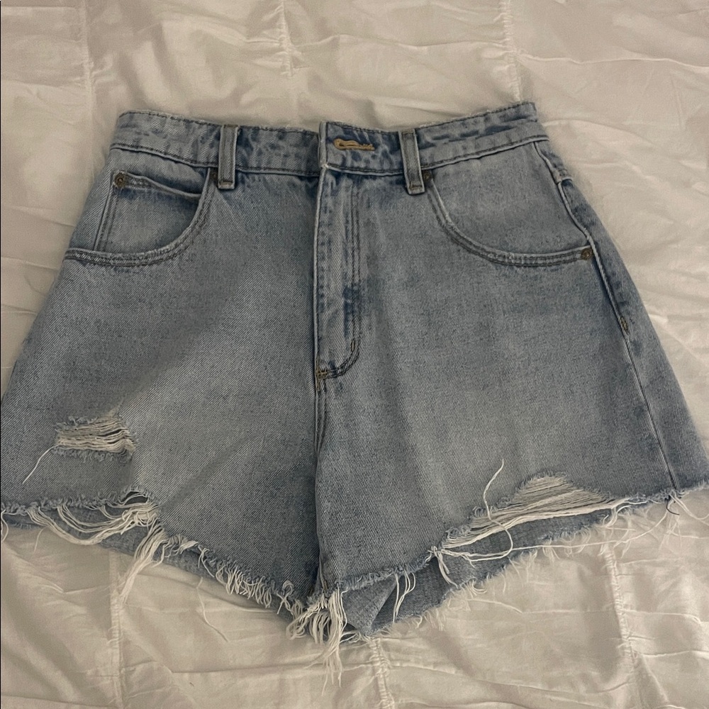 ROLLA'S Light Blue Distressed Jean Shorts